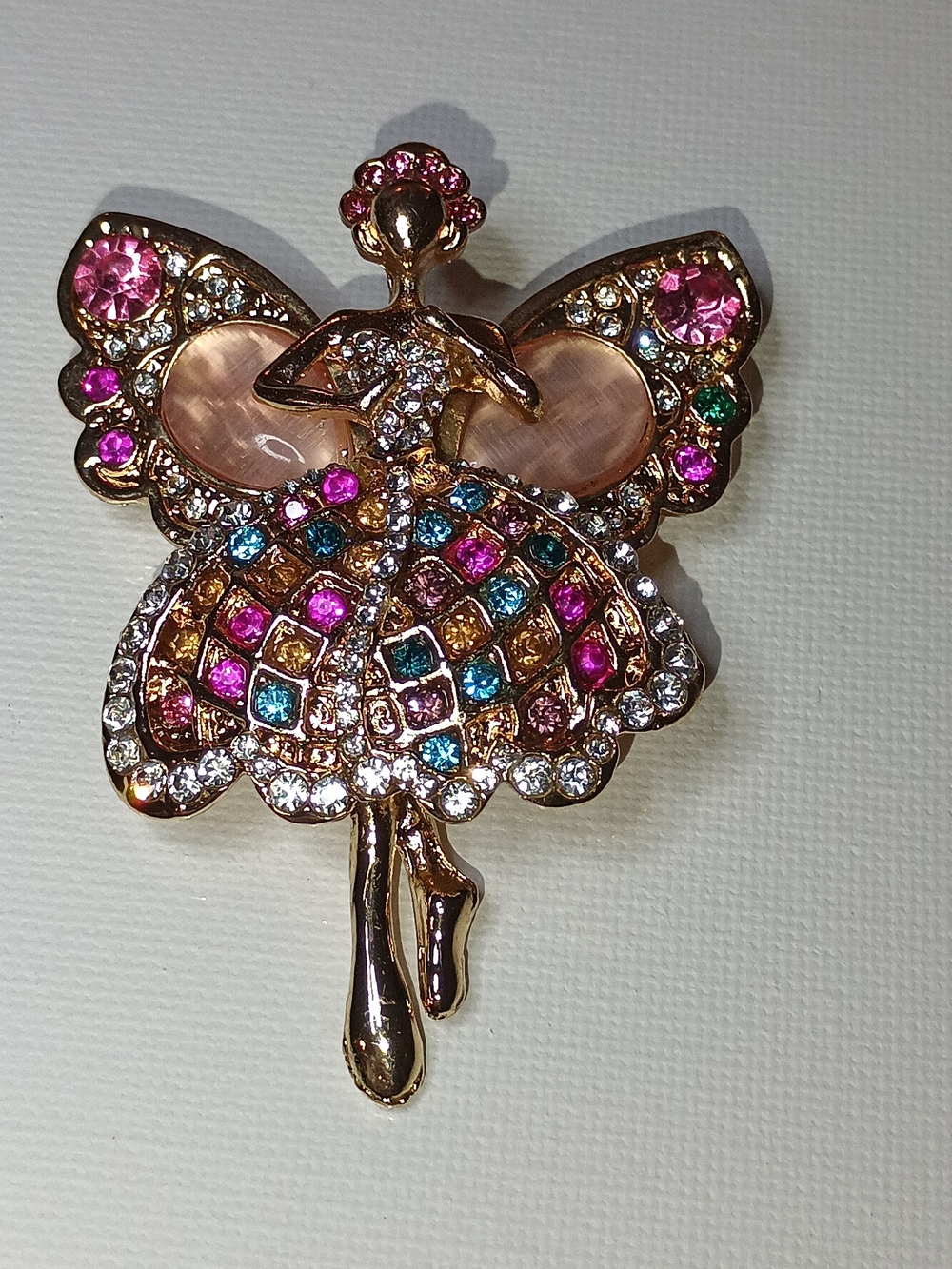 Multicolor Crystal Ballerina Brooch